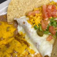 Lupes Dinner · beef taco,chicken taco,cheese enchilada.chicken enchilada,rice beans