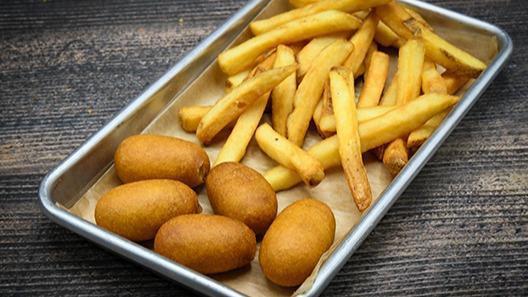 Kid'S Mini Corn Dogs · Choice of side fries, broccoli, or mashed potato.