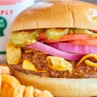 Chili Cheese Burger Combo · *Due to limited supply, Each combo may come with seasoned curly fries or seasoned French fri...