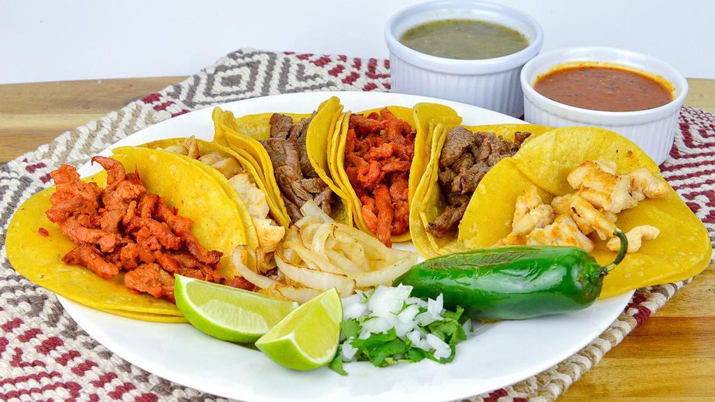 20 Taco Special · EVERYDAY SPECIAL.

20 Tacos of your choice of meat on corn tortillas only.
Served with a side of onions, cilantro and limes.