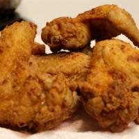 Fried Chicken Wings · 3 Whole chicken wings and fries