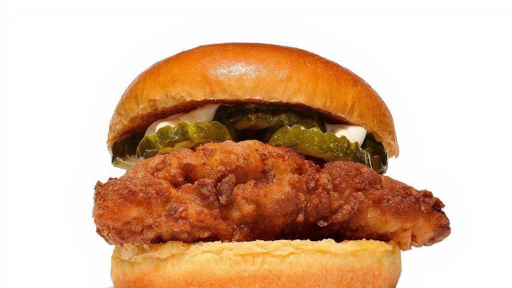 Fried Chicken Sandwich  · Fried Chicken Breast with Pickles and Mayonnaise.