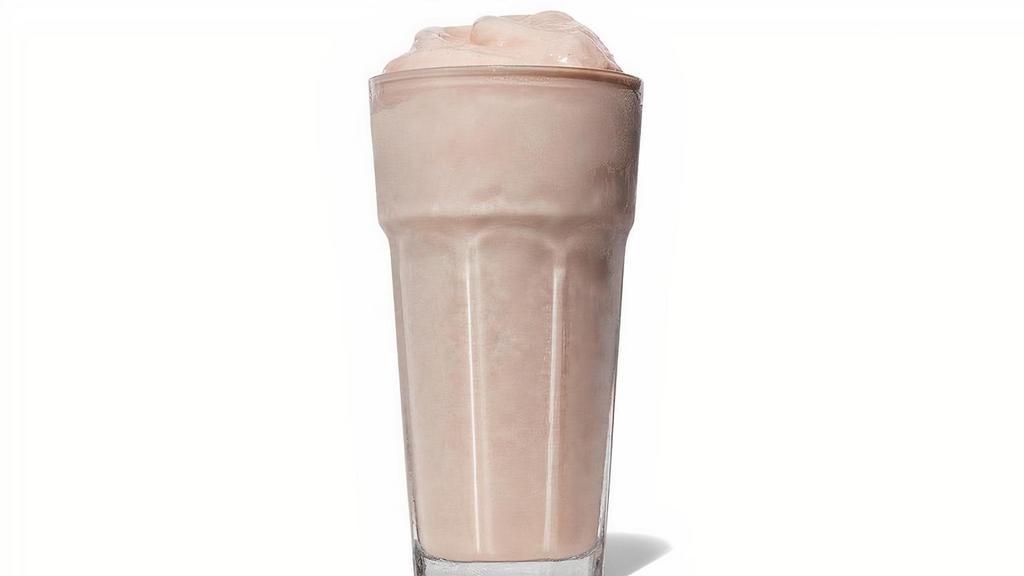 Strawberry Shake · Strawberry Shake is made with creamy vanilla soft serve, blended with strawberry syrup. Available in Kids and Regular sizes. Toppings are available for an extra charge.