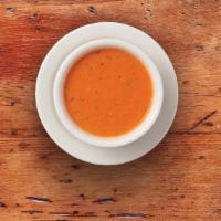 Tomato Basil Soupe · Our signature soupe – a hearty cream based vegetarian (not vegan) soupe made with juicy, vin...