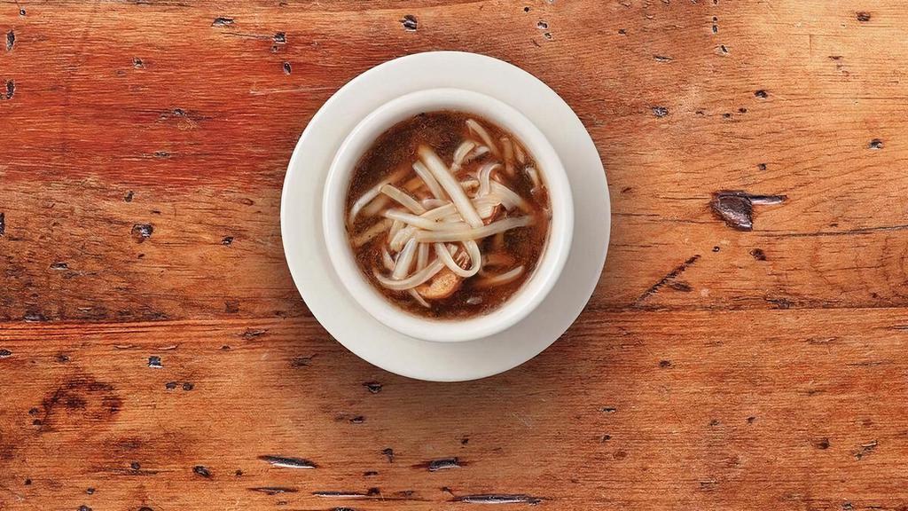 French Onion Soupe · Our beef broth based soupe filled with tender onions and flavorful spices. Garnished with Swiss cheese and croutons.