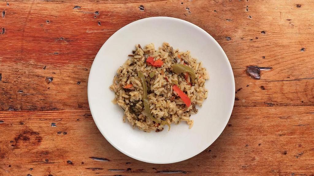 Rice Provencal · Long grain and wild rice with onion and red and green bell peppers.