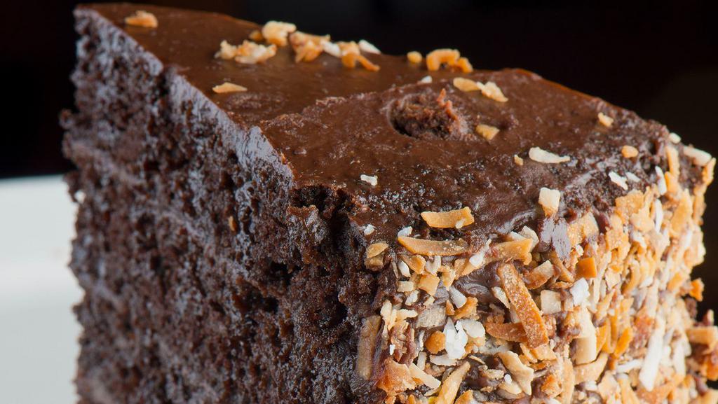 Chocolate Ganache Cake · 6 layers of moist chocolate cake with chocolate ganache