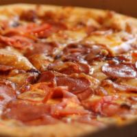 Meat Lover’S Pizza
 · Pepperoni, sausage, Canadian bacon, hamburger, & Italian sausage.