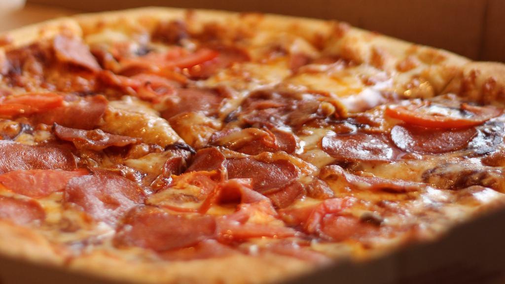 Meat Lover’S Pizza
 · Pepperoni, sausage, Canadian bacon, hamburger, & Italian sausage.