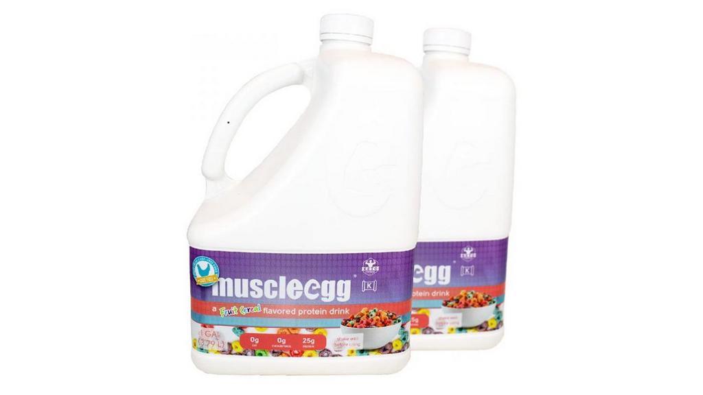Musice Egg Fruit Cereal · -1 Gallon holds 160 Pasteurized Egg Whites (Cage Free)
-1 Cup = 25g of Protein
-1 CUp = 10 Egg Whites