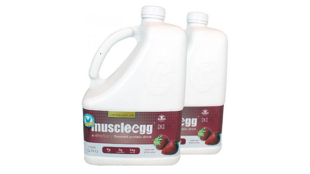 Musice Egg Strawberry · -1 Gallon holds 160 Pasteurized Egg Whites (Cage Free)
-1 Cup = 25g of Protein
-1 CUp = 10 Egg Whites