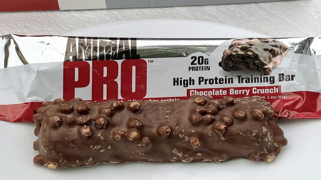 Animal Bar Berry Crunch · 20 grams quality protein per bar high quality fast digesting whey protein balanced carbohydrates delicious taste profile
