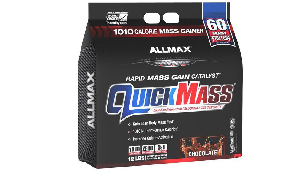 Quickmass · Mass Gainer 1010 nutrient-dense calories per serving Made with sweet potato, oat fiber & quinoa 100% free of artificial colors and dyes 100% whole protein source with zero non-protein amino acids