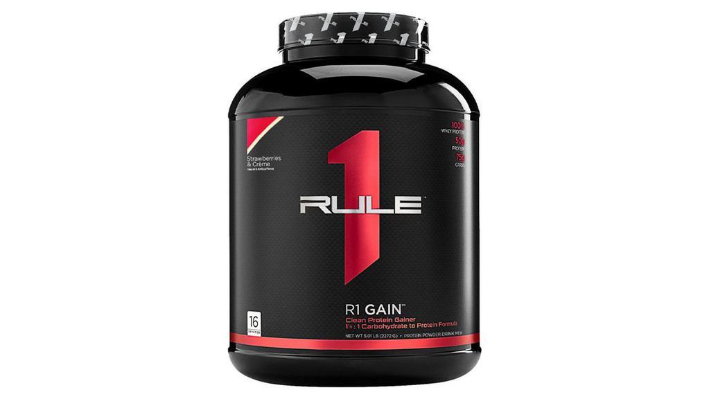 Rule 1 Gain · Mass Gainer 50 grams of protein per serving Whey protein isolate - primary protein source 70 grams of net carbs, 11 grams BCAAs 1.5:1 Carb to protein ratio with zero creamers