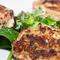 Maryland Crab Cakes · Three seared crab cakes prepared fresh with lump crab and served with our homemade remoulade.