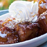 Deep Fried Bread Pudding · Homemade bread pudding, cut into bite size pieces and fried. Topped with cinnamon sugar, fre...