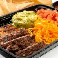 Fajitas For 1 · Served with fresh hand-rolled tortillas and sides of grilled onions, jalapeños, shredded che...