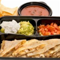 Full Quesadilla · In freshly made tortillas, served with guac and sour cream.