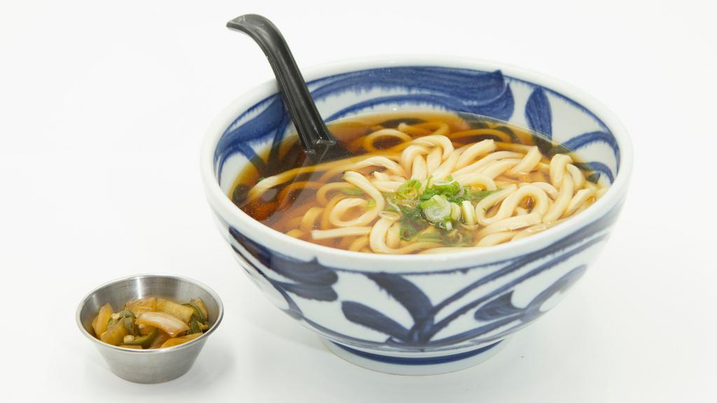 Abe Udon · Plain hot noodle soup.