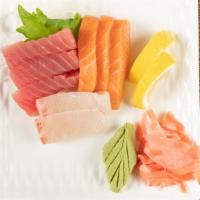 Sashimi Appetizer · 3 pc Tuna, 3 pc Salmon, 2 pc Yellow Tail