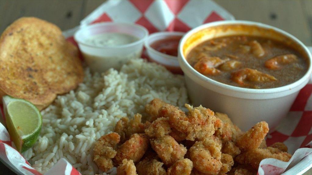 Medium Fried Crawfish Tails & Etouffee · Fried crawfish tails served with our famous étouffée on the side for the rice to be smothered to your liking