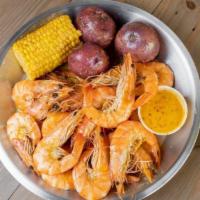 1 Lb. Head-On Shrimp · Sold by the pound, you can choose your favorite 7Spice flavor for it.