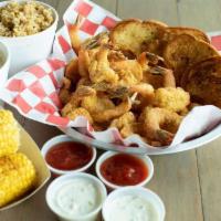 20 Shrimps Family Combo · 20 fried shrimp. Served with 3 large sides, 4 Toast, and 4 Dips