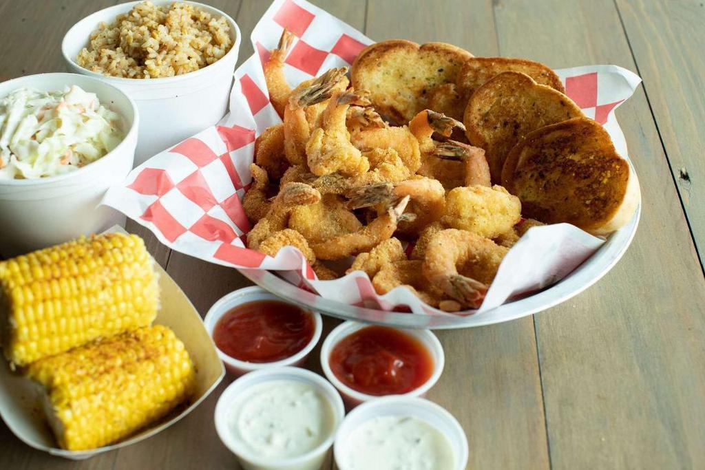 20 Shrimps Family Combo · 20 fried shrimp. Served with 3 large sides, 4 Toast, and 4 Dips