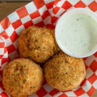 3 - Boudin Balls · Served in trios, these are a must-try