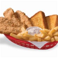 4 Pc Steak Finger Country Basket · DQ's crunchy, golden Steak Finger Country Basket is served with crispy fries, Texas toast an...