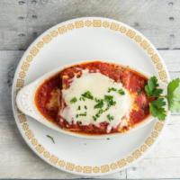 Lasagna · Layers of pasta, Beef, and Ricotta cheese in our Marinara sauce and topped with Mozzarella c...