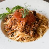 Spaghetti Like Nonna Made It · Choose A Sauce: with different charge for different sauces. Marinara,Meat Ball, Bolognese (M...