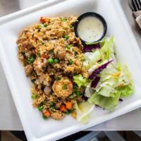 Combo Fried Rice · Your choice of two proteins, grilled and served in a special fried rice dish containing flav...