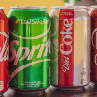 Can Soda · Please add a note: Coke, Sprite and Dr. Pepper.
