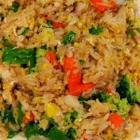 Kid Fried Rice · Served with rice, chicken, egg, carrots, broccoli & snow peas
