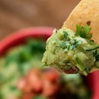 Hand-Hacked Hass Avocado Guacamole And Chips · 