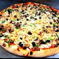 Super Supreme Pizza · All meat and all vegetables.