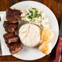 Spicy Picanha – Combo Plate · Our house top-sirloin marinated in our spicy dry-rub then slow-grilled to perfection. Served...