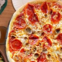 Mama Mia · Pepperoni, Pizza Sauce, Italian Sausage, Extra Cheese