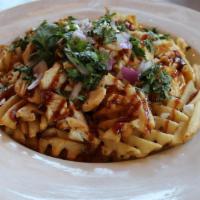 Pluckers Frachos · Just like Pluckers Nachos, but substitute tortilla chips with Waffle Fries!