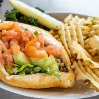 Veggie Sandwich · Sautéed mushrooms, bell peppers, and onions topped with melted cheddar cheese, shredded lett...