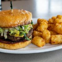 Boring Burger · Boring compared to everything else, but wait until you taste the Pluckers Sauce on it! All o...