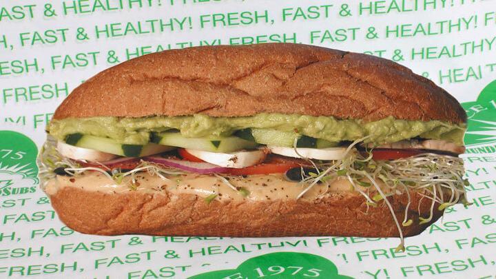Veggie Delite · Avocado, Sprouts, Tomatoes, Onions, Cucumbers, Mushrooms, Black Olives, with Hummus or Cream Cheese