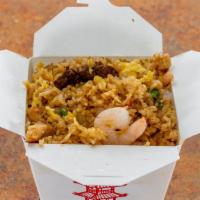 Basic Fried Rice (Two Meats) · (Doubles on Beef & Shrimp are available at an extra cost)