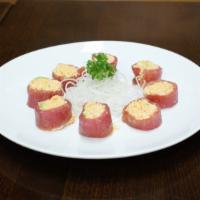 Ladybug Roll · Tuna with spicy crab and avocado.