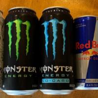 Energy Drink · Red Bull , Monster (reg or lo carb) ,
Monster Zero Ultra.