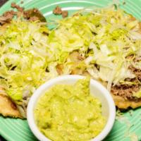 Puffy Taco Plate · Served with homemade flour tortillas, refried beans, and rice or sub beans and rice for the ...