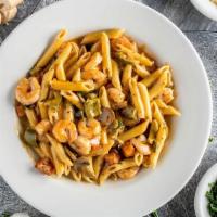 Zydeco Pasta · Penne pasta, tomato, mushroom and green peppers in creole cream sauce.