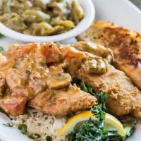 Fish Ah Yee! · Flaky fried white fish smothered in a savory shrimp cream sauce.