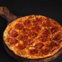 Pepperoni Pizza · Tasty slices of pepperoni on top of marinara, mozzarella, Parmesan, and pecorino Romano. 880...